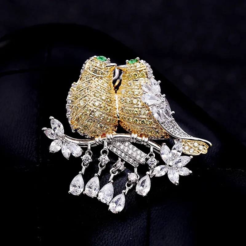 Женская Брошь с кубическим цирконием FXLRY модная романтичная брошь белого цвета