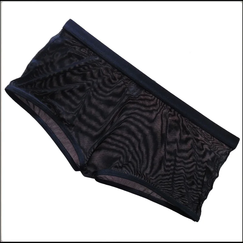 2016 мягкие мужские боксеры с промежностью бесшовное бикини Сетчатое нижнее белье