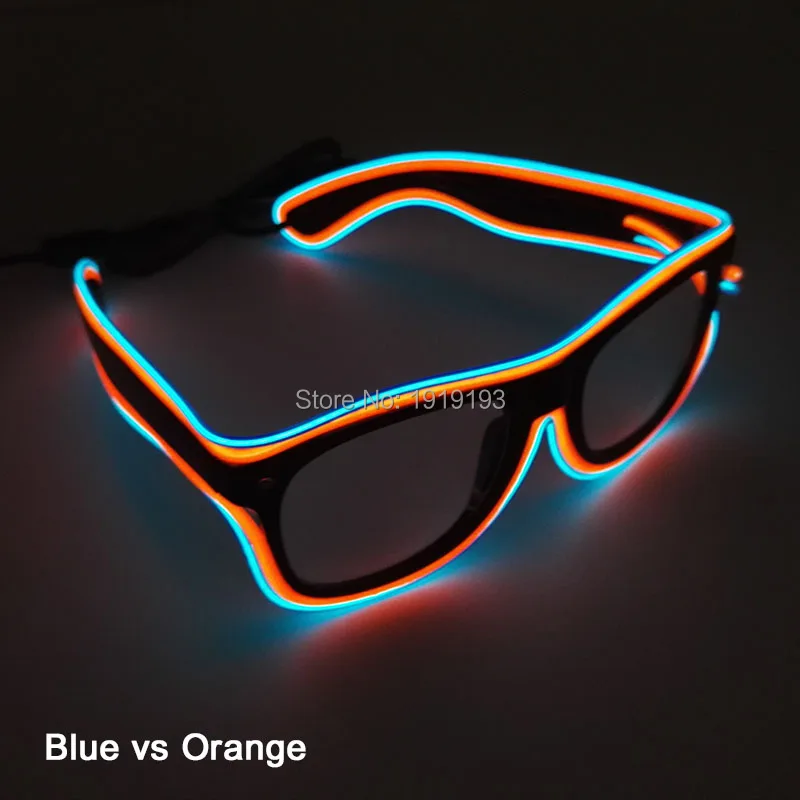 Новейший вид двойной цветной EL провод неоновые светодиодные светящиеся очки