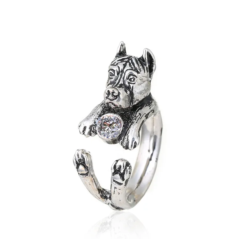 Американский питбультерьер кольцо инкрустированное стразами горный хрусталь