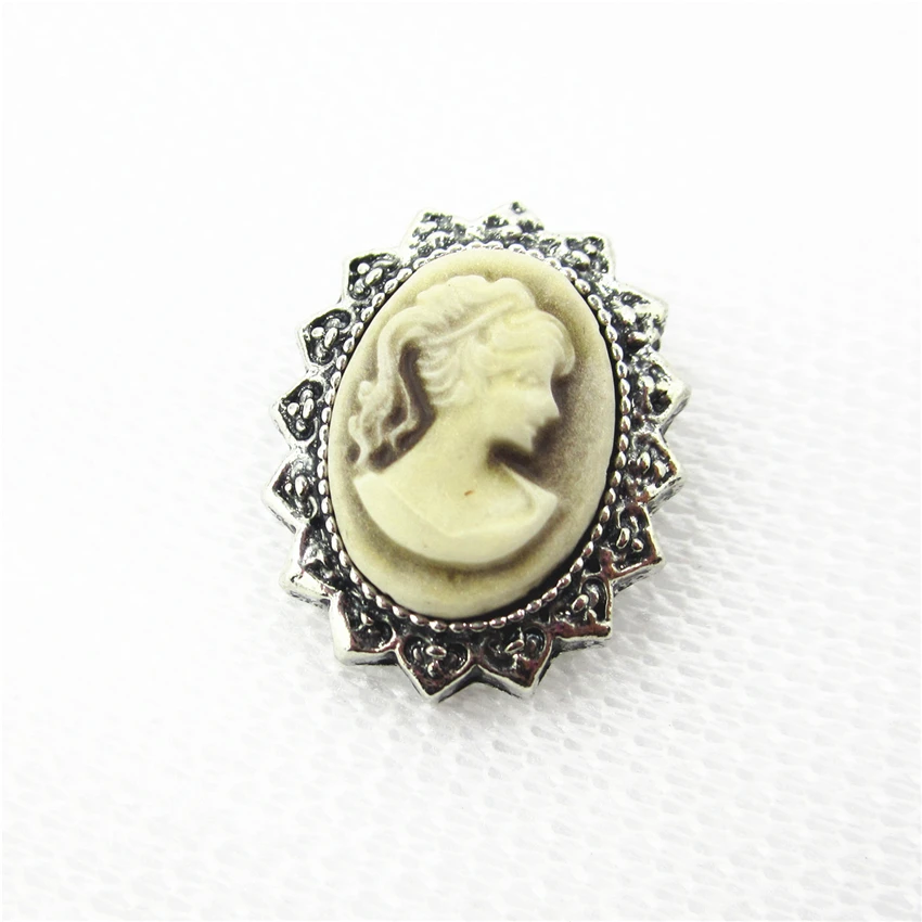 10 шт./лот черная Камея металлическая застежка талисман для браслета и DIY застежки