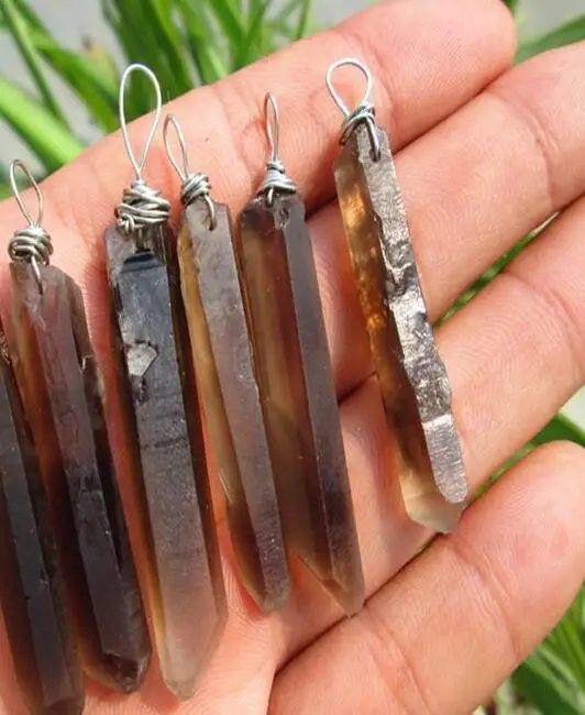 

Natural Tea Crystal Quartz Crystal Pendant healing