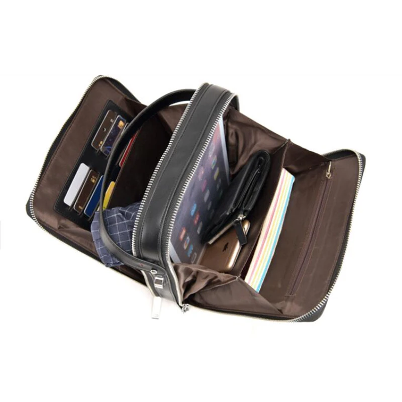 Мужской портфель из воловьей кожи с крокодиловым узором|bag genuine|messenger bagbusiness man bag |