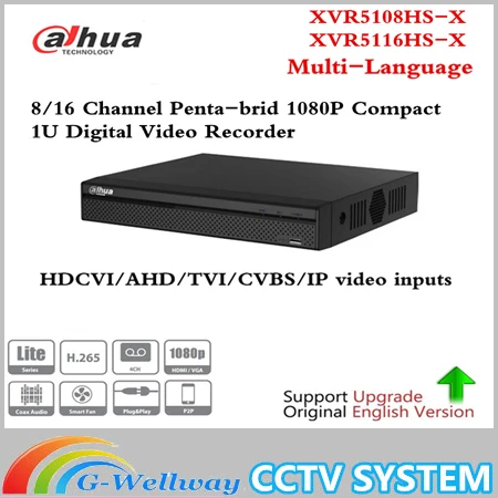 Dahua Multi Язык DVR XVR5108HS X XVR5116HS 8ch 16ch до 6MP H.265 +/H.265Smart Поиск Цифровой Видео