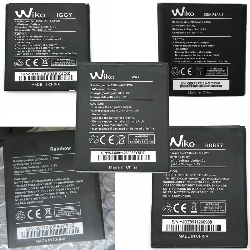 Wiko IGGY cink peax 2 ROBBY Rainbow Wax батарея для мобильных телефонов + код