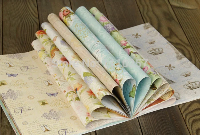 Vintage Flower Wrapping Paper Book Floral Bird Decorative Papers Scrapbook Background Sheet | Дом и сад