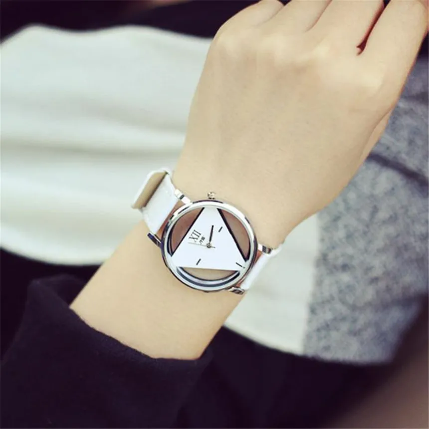 Хит женские часы уникальный дизайн с треугольным циферблатом модные брендовые