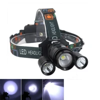 anjoet rechargeable headligh 3 led cree xml t6 8000lm 2x 18650 battery fishing lamp camping hunting