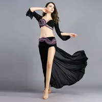Belly Dance Fairy Show Suit Female Autumn Winter 2 Pcs Set Lady Oriental Sexy Dance Performance Flamenco Hot Sale Suit H4511