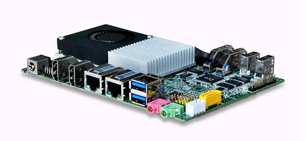 2017 Core i5 ITX плата с процессором 4200Y 6 * COM 2 гигабитных порта Ethernet po USB-портов 3 дисплея