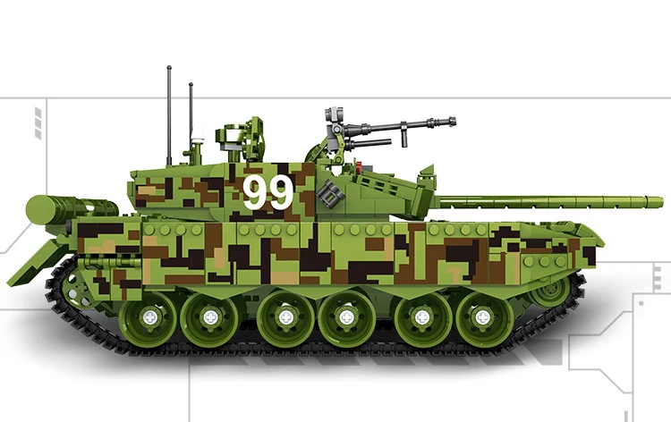 AIBOULL PLS военные строительные блоки 632002 1339 шт. Тип 99 основной боевой танк