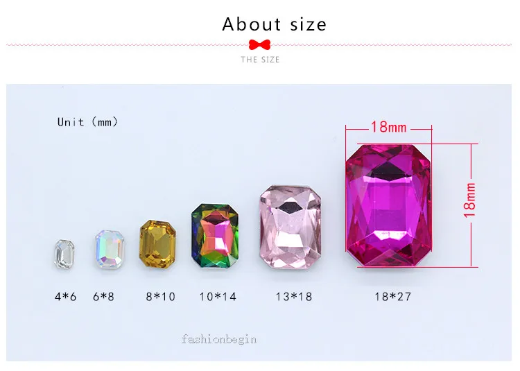 20p 18x13mm Rectangle color pointed foiled back faceted glass crystal diamante rhinestone jewels craft for shoes bag clothes DIY | Украшения