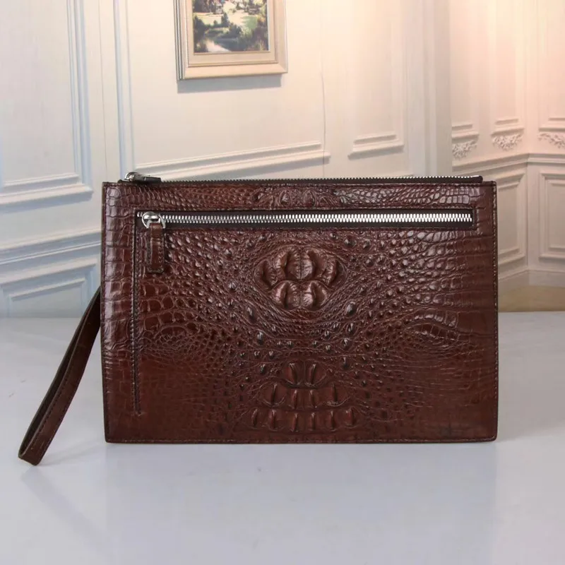 Ультратонкая дизайнерская сумка из натуральной крокодиловой кожи с ремешком на