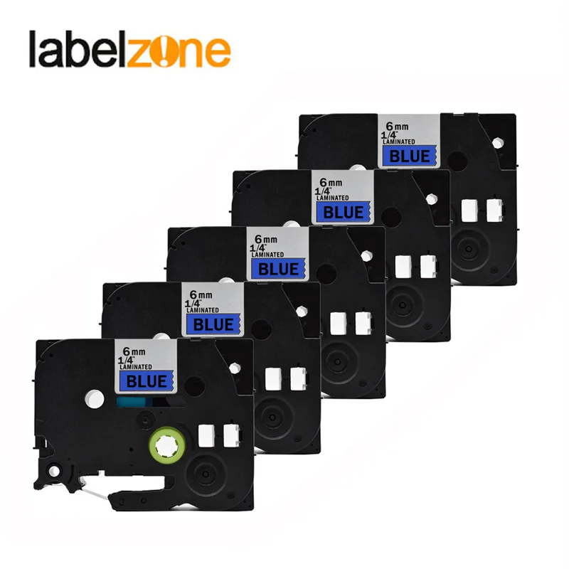 

5Pcs 6mm Black on blue tze511 Compatible Brother p-touch printer tze-511 tz511 tz-511 tz tze 511 tze label tape for ptouch maker