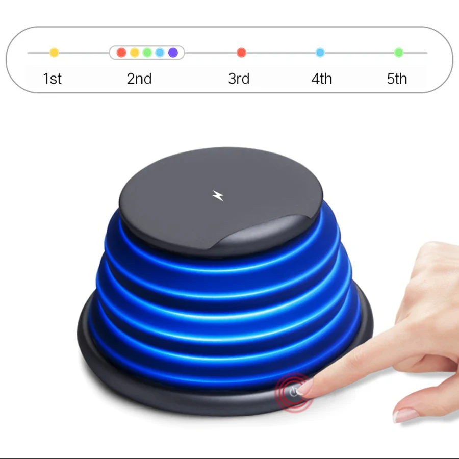 LED Light Foldable 10W Qi Wireless Charger for iPhone X XS Max XR 8 Plus Samsung S8 S9/S9+ Note 9 Fast Charging | Мобильные телефоны