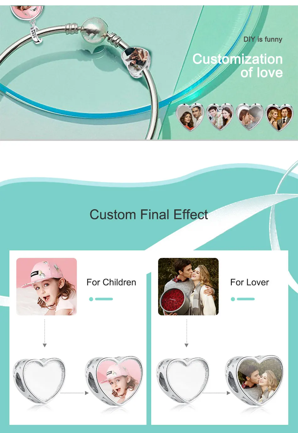 ELESHE Европейский DIY синего цвета с украшением в виде кристаллов бисера 925 пробы серебро, очаровательный, подрходит к оригиналу Pandora, браслет на заказ фото персонализированные ювелирные изделия