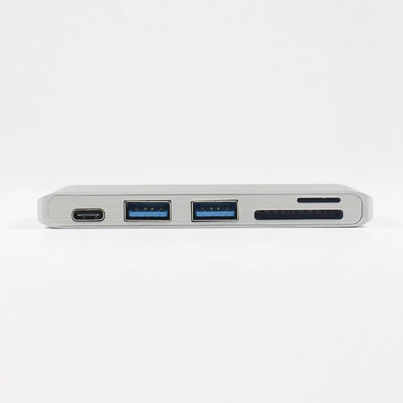 Тип C до USB3.0 концентратор + PD зарядка TF SD Card Reader алюминиевый сплав Бесплатная