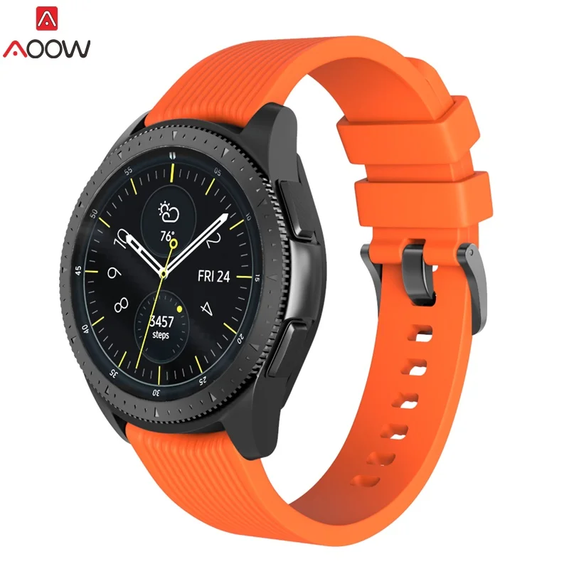 Силиконовый ремешок для часов 20 мм 22 Samsung Galaxy Watch 42 46 полосатый сменный спортивный