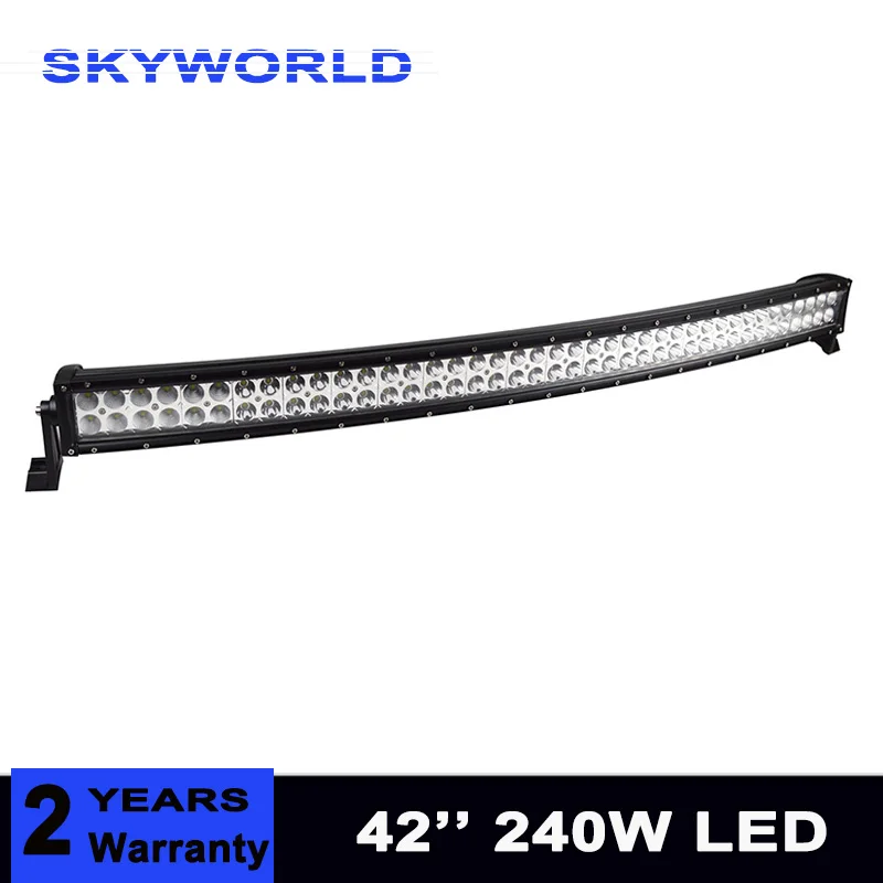 Бар Offroad Led-бар 42 дюймов 240 Вт изогнутые световая комбо вождения противотуманная фара для автомобиля трактор грузовик 4x4 ATV внедорожник 12V 24V