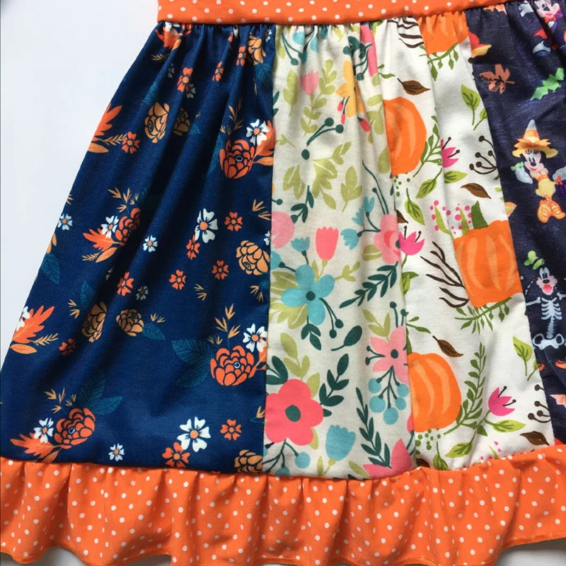 

Children New Style Fall and Winter Baby Girls Dresses High Quality Cotton Halloween Print Pattern Clothing Casual Party Dress
