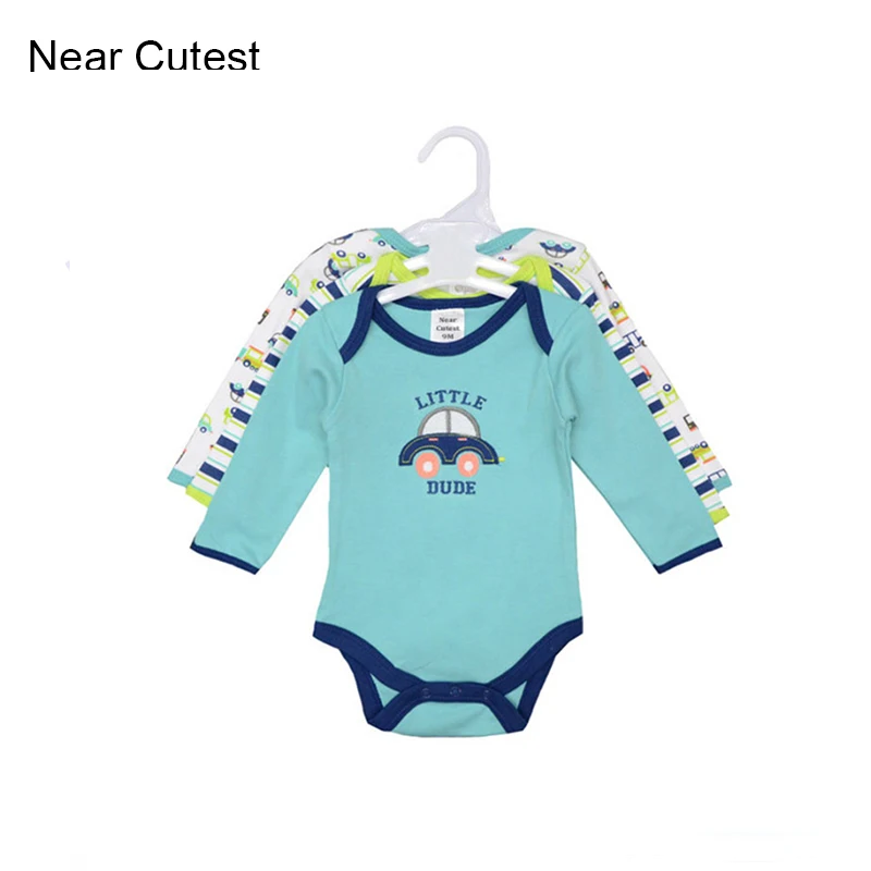 Near Cutest 3pcs/lot Winter Baby Romper Long Sleeve 100% Cotton Bebe Clothing Newborn Boy Clothes Infant Jumpsuit |