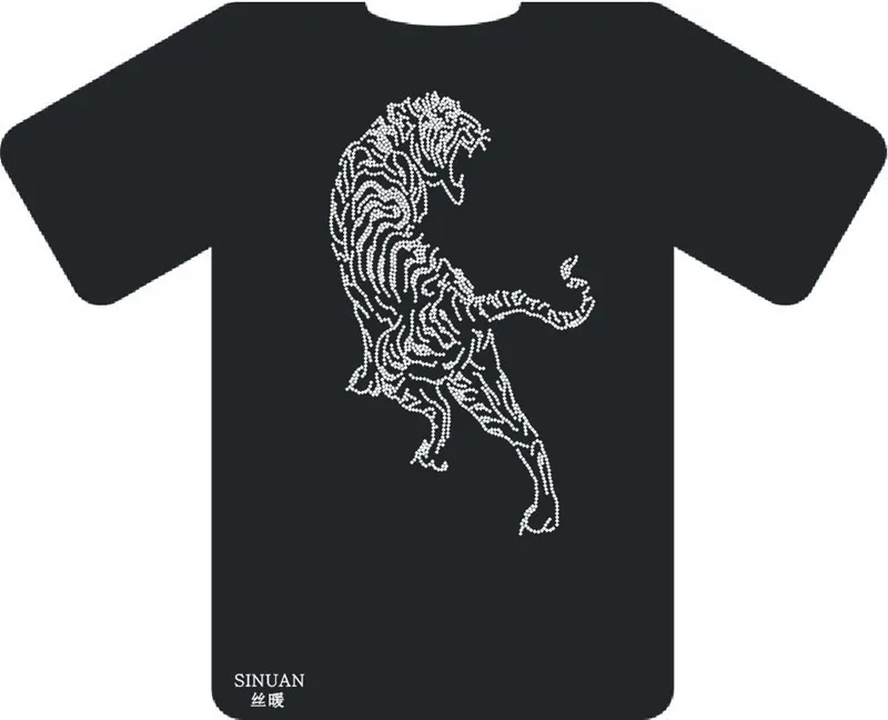 Тигр Стразы термотрансферный дизайн футболка Горячая фиксация Пользовательские