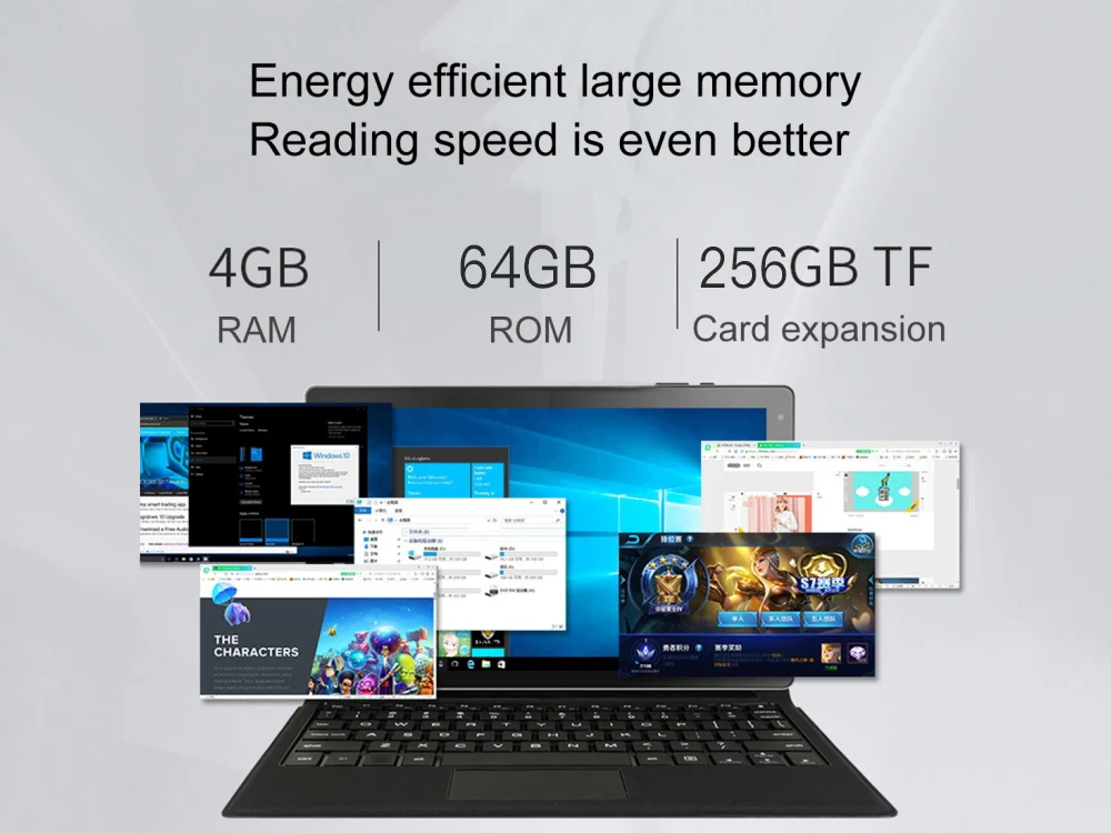 Планшетный ПК Jumper EZpad 7 2 в 1, 10,1 дюймов, Windows 10, домашняя, 64 бит, Intel Z8350, четырехъядерный процессор, 4 Гб RAM, 64 ГБ ROM, планшет, компьютер