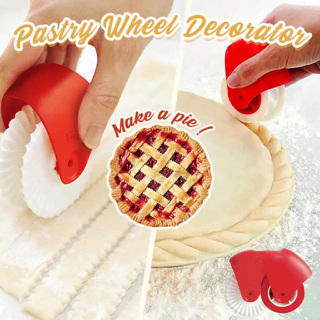 New Pizza Pastry Lattice Cutter Pie Decoration Plastic Wheel Roller Kitchen Gadget Accessories#es | Дом и сад