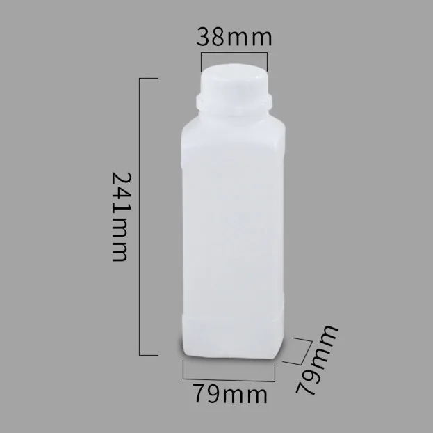 1000ML Translucent 500 мл 1000 мл HDPE квадратная пустая пластиковая бутылка с защитой от вскрытия крышкой пищевой контейнер 1 штука - Цвет: 1000ML Translucent