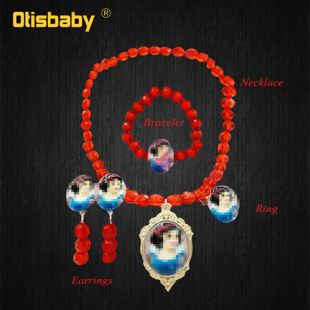Snow White Jewelry Костюм Белоснежки для девочек; платье принцессы с рукавами-крылышками; Детские Вечерние платья с пышными рукавами; нарядное платье-пачка на Рождество и день рождения - Цвет: Snow White Jewelry