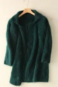 sweater women invierno winter clothes women natural mink cashmere cardigan pink cashmere spring autumn sweater wsr637 - Цвет: mogreen