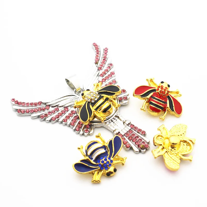3 шт./лот металлическая эмаль черная пчела стразы животное золото кнопки амулеты