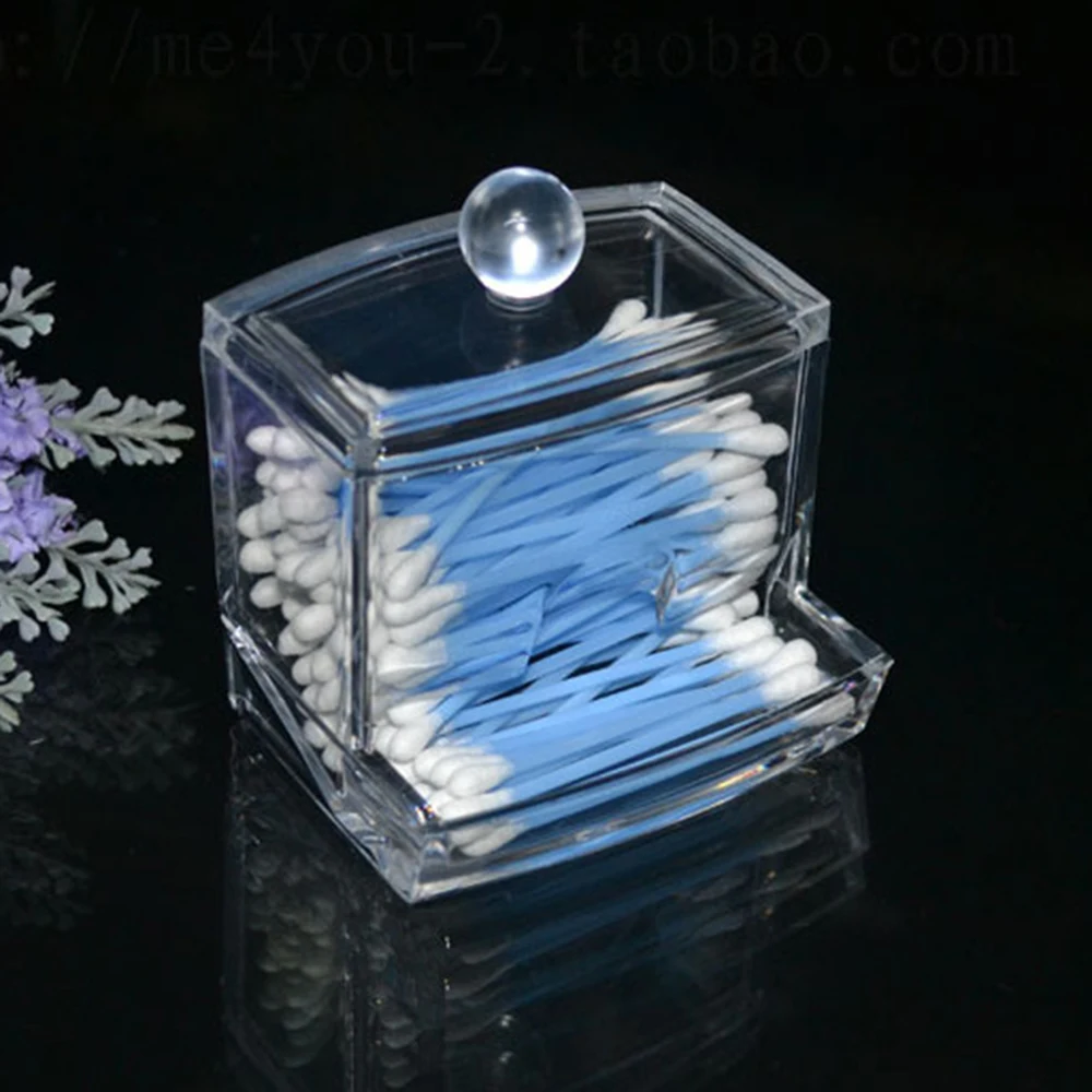 2017 New Creative Clear Acrylic Swab Storage Box Cotton Pads Swabs Stick Cosmetic Makeup Tools Durable Case Holder | Красота и