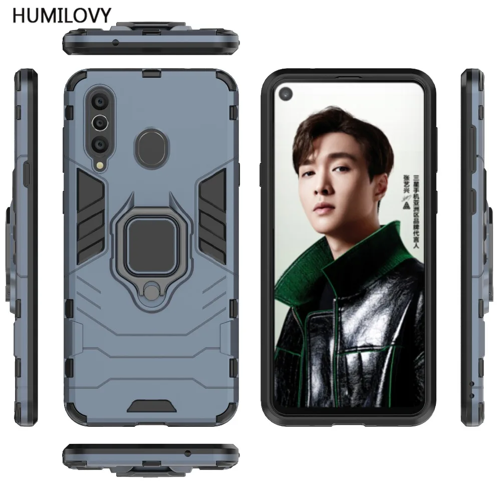 Для Samsung Galaxy A8S чехол для Чехол Жесткий ПК Мягкий ТПУ робот-гибрид кольцо Броня