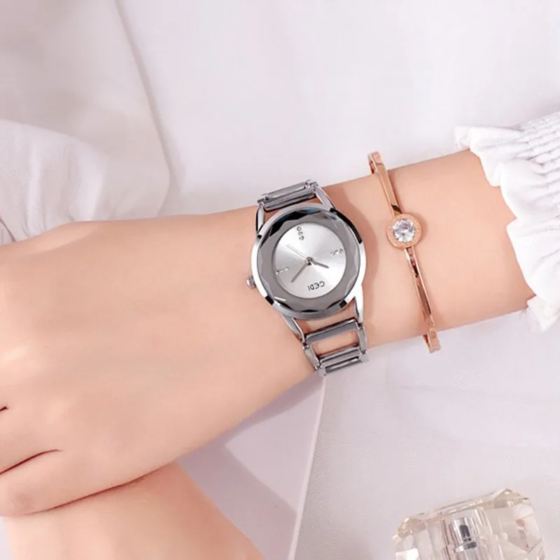 Модные повседневные женские часы классические кварцевые наручные из