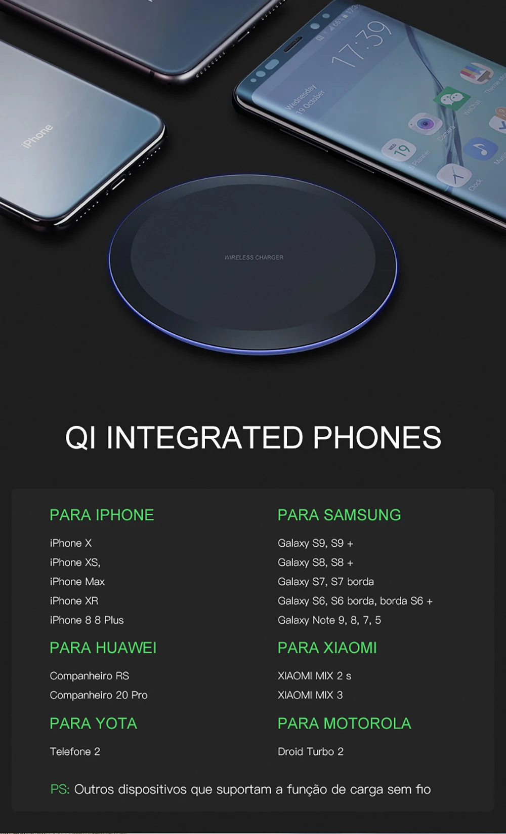 NTONPOWER Qi Беспроводное зарядное устройство для iPhone X Xs MAX XR 8 plus Быстрая зарядка для samsung S8 S9 Plus Note 9 8 USB зарядное устройство для телефона