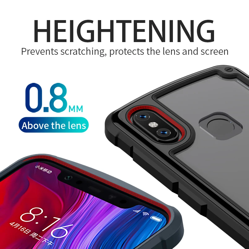 360 градусов полный противоударный чехол для Xiaomi Mi 8 Роскошный Жесткий ПК + ТПУ Fundas