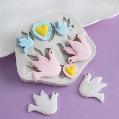 

PRZY Cartoon Pigeon Moulds Clay Mold Silicone Sugarcraft Fondant Mould Cake Decorating Tools Love Dove Of Peace Chocolate Resin