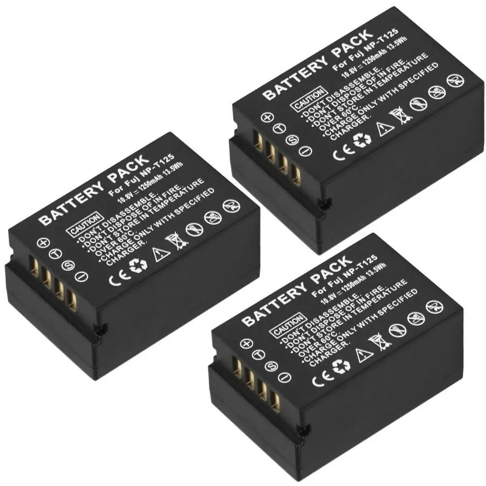 3 Pcs Battery Для Fujifilm NP-T125 NP T125 батарея BC-T125 зарядное устройство для Fujifilm GFX 50S GFX50S GFX 50R GFX50R GFX 100 VG-GFX1 ручка - Цвет: 3 Pcs Battery
