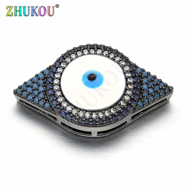 Латунный кубический цирконий Стразы 16*27 мм подвески с изображением сглаза