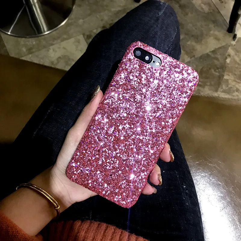 Жесткий чехол Ayeena с блестками и для iPhone X 7 7Plus Блестящий Защитный Kilifi 6 6S 8 8Plus XR XS