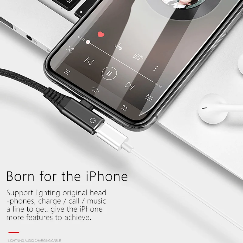 ! ACCEZZ двойное освещение зарядное устройство аудио адаптер для iphone X 8 7 Plus Зарядные