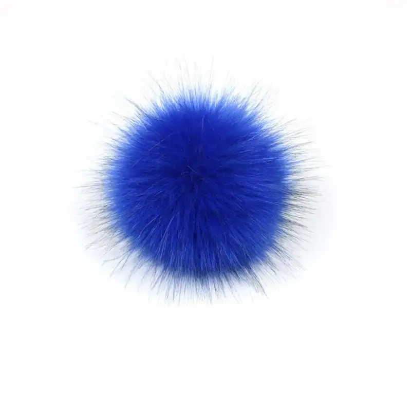 Royal Blue 1 шт., искусственный помпон, помпон из искусственного лисьего меха 8 см, помпон из искусственного лисьего меха, помпон ручной работы, искусственный помпон для ключей, аксессуары для ключей - Цвет: Royal Blue
