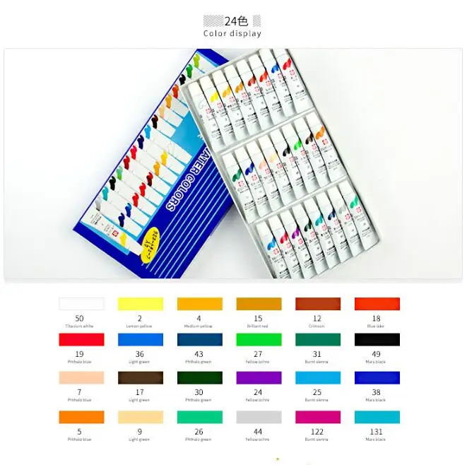 24 colors 12/24 цветов акварельные краски в наборе акварельные краски s профессиональные краски s для художественные принадлежности для рисования - Цвет: 24 colors