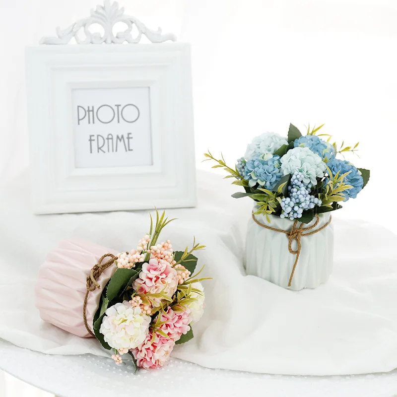 Европейский стиль имитация Роза растения в горшке домашнее праздничное