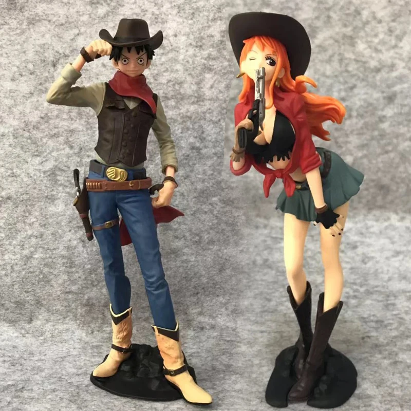 8&quot One Piece Anime Luffy &amp Nami Cowboy Treasure Cruise World Journey ver. Boxed 20cm PVC Action Figure Model Doll Toys Gift | Игрушки