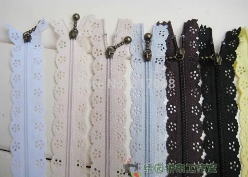 Молнии 20 см с кружевной нейлоновой отделкой для шитья свадебного платья и т. Д.
