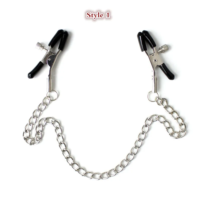 Длинная цепочка зажимы для сосков Фетиш металлический maltreat два стиля БДСМ