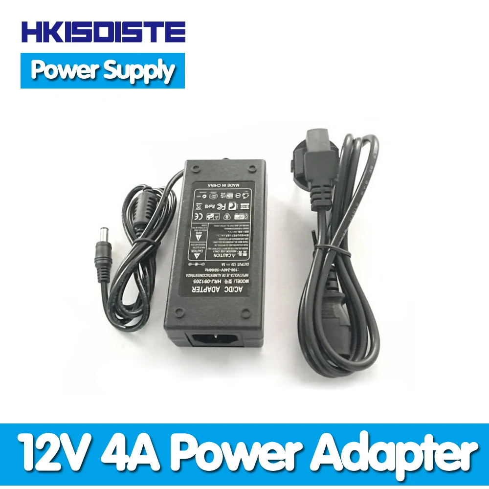 HKIXDISTE 12V 4A Мощность питания для светодиодной ленты EU/US/UK/AU адаптер AC110 220V DC12V