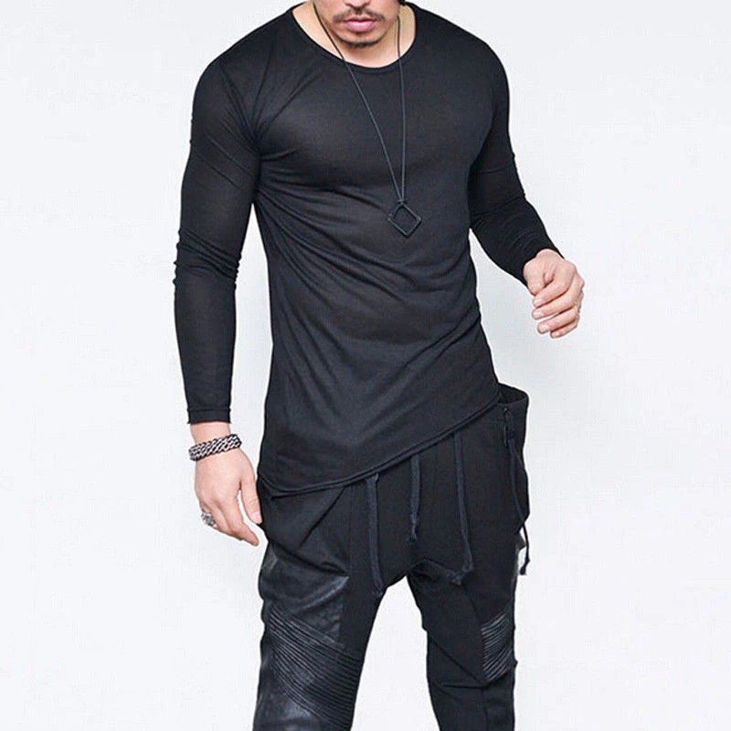 Мужская Облегающая рубашка с длинным рукавом Повседневная блузка большого